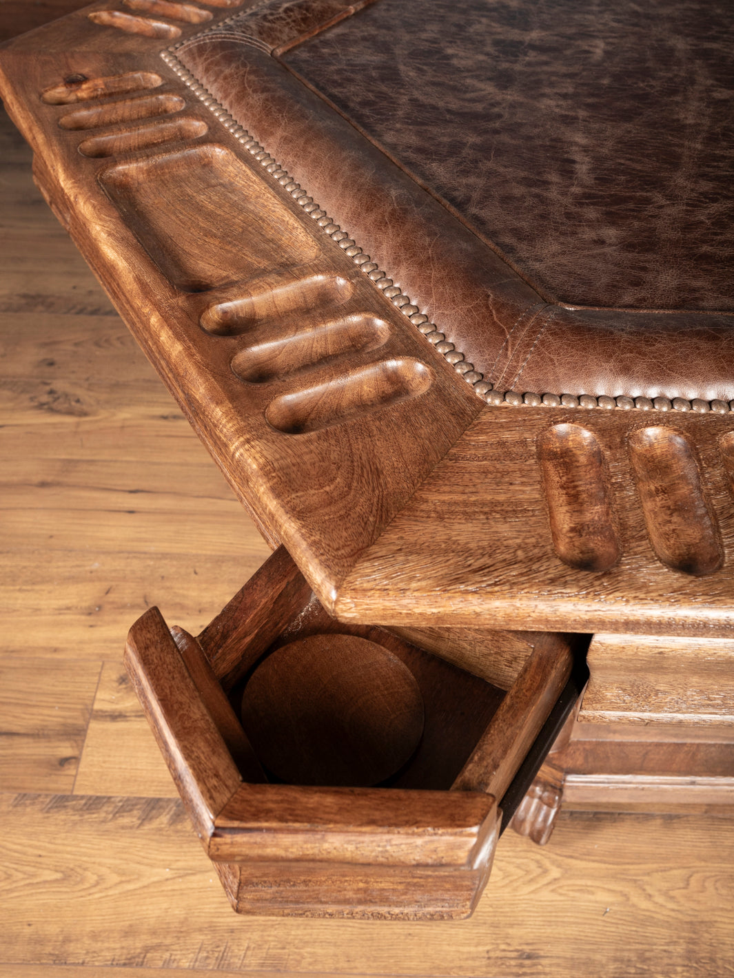 dxdave Ridgeland Premium Leather Poker Table