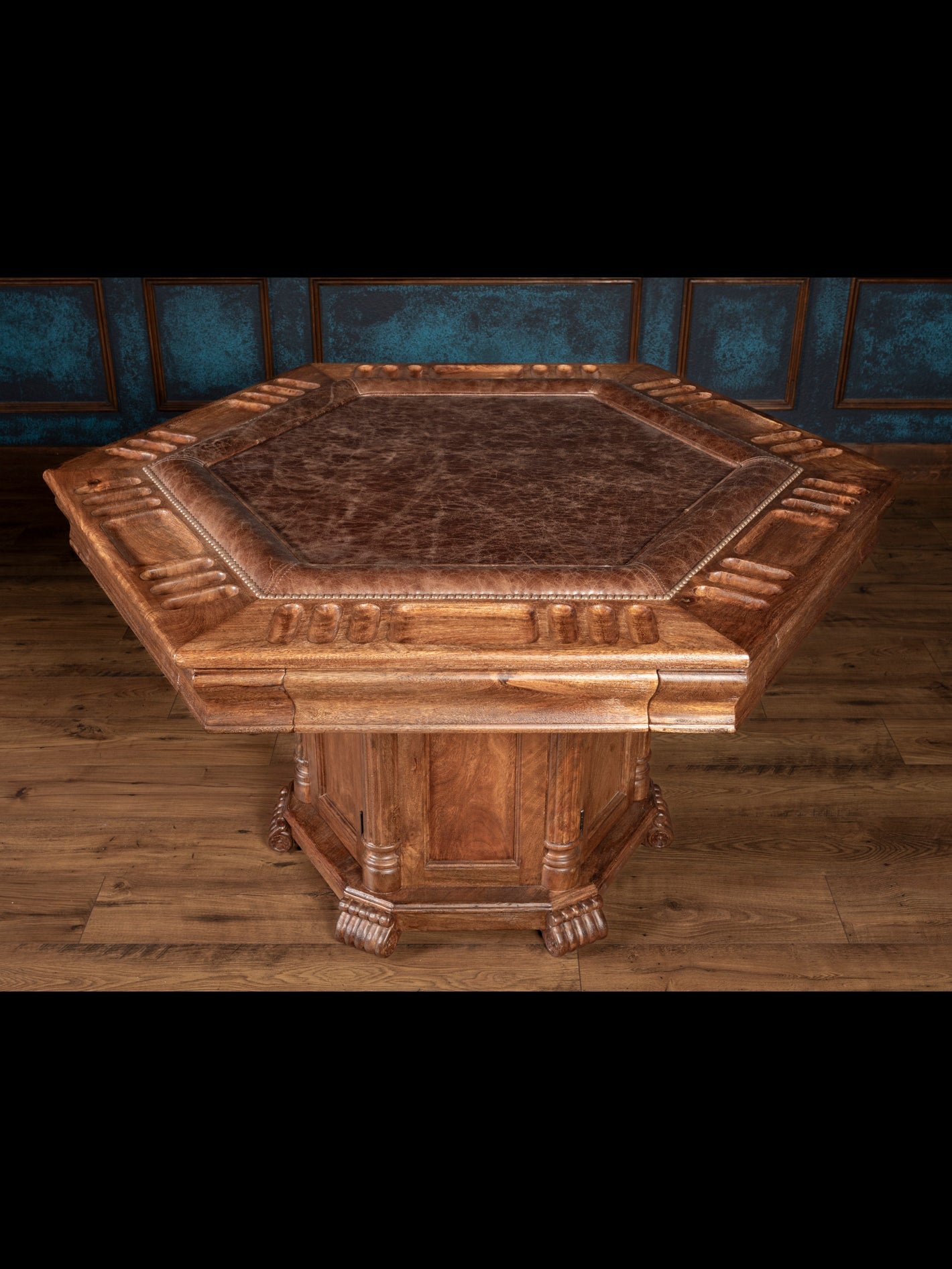 dxdave Ridgeland Premium Leather Poker Table