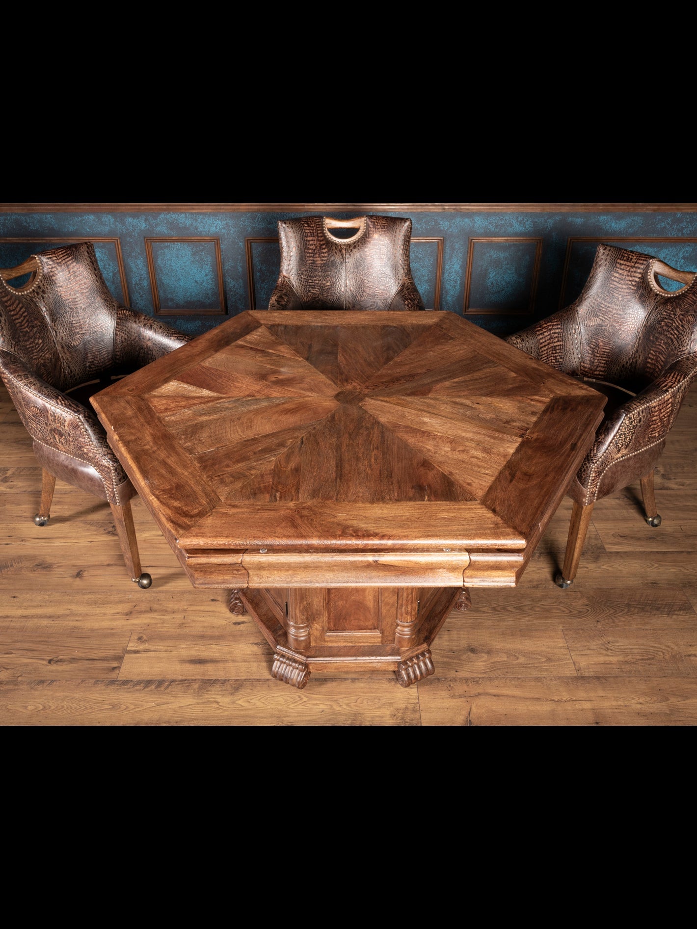 dxdave Ridgeland Premium Leather Poker Table